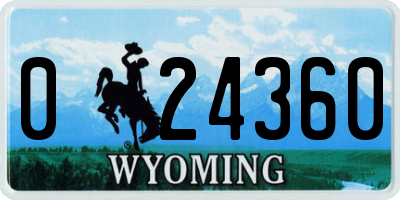 WY license plate 024360