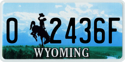 WY license plate 02436F