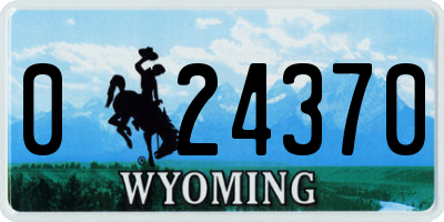 WY license plate 024370