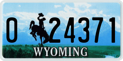 WY license plate 024371