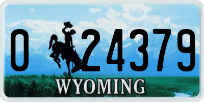 WY license plate 024379