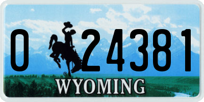 WY license plate 024381