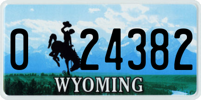 WY license plate 024382