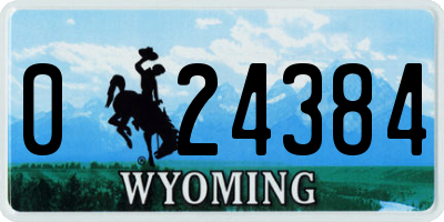 WY license plate 024384