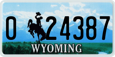 WY license plate 024387