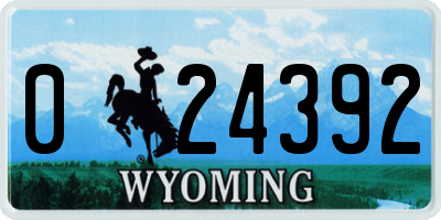 WY license plate 024392