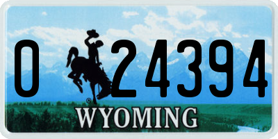 WY license plate 024394