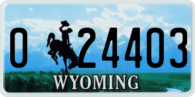 WY license plate 024403