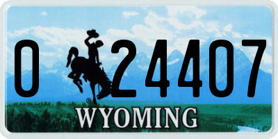 WY license plate 024407