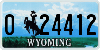 WY license plate 024412