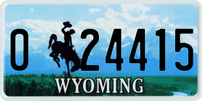 WY license plate 024415