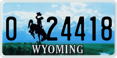 WY license plate 024418
