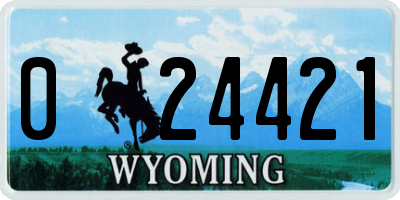 WY license plate 024421