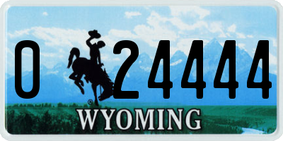 WY license plate 024444
