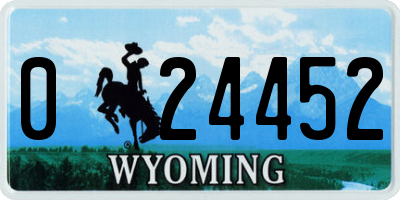 WY license plate 024452