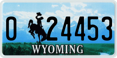 WY license plate 024453