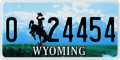 WY license plate 024454