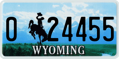 WY license plate 024455