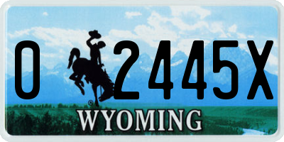 WY license plate 02445X