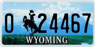 WY license plate 024467