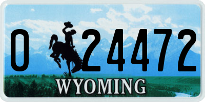 WY license plate 024472