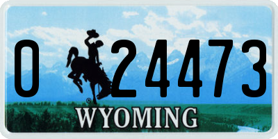 WY license plate 024473