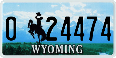 WY license plate 024474