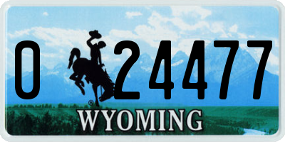 WY license plate 024477