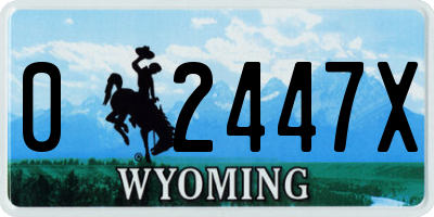 WY license plate 02447X