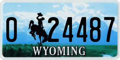 WY license plate 024487
