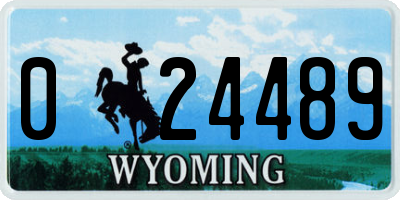 WY license plate 024489