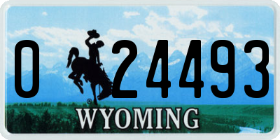 WY license plate 024493