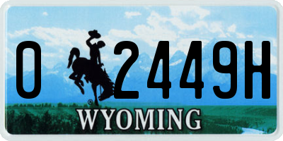 WY license plate 02449H