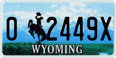 WY license plate 02449X
