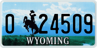 WY license plate 024509