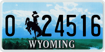 WY license plate 024516