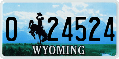 WY license plate 024524