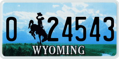 WY license plate 024543