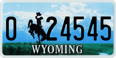 WY license plate 024545