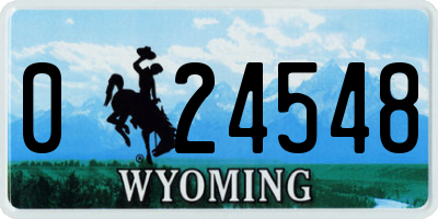 WY license plate 024548