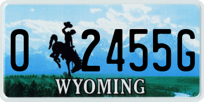 WY license plate 02455G