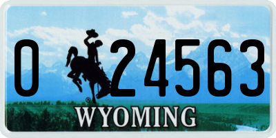 WY license plate 024563