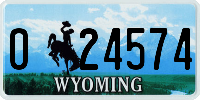 WY license plate 024574