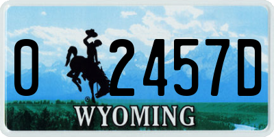 WY license plate 02457D