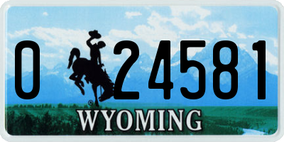 WY license plate 024581