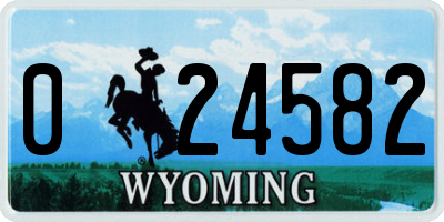 WY license plate 024582