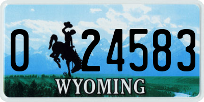 WY license plate 024583