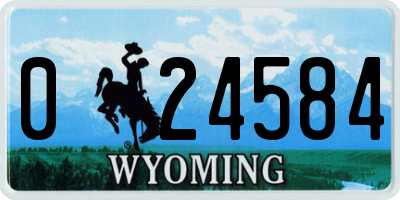 WY license plate 024584