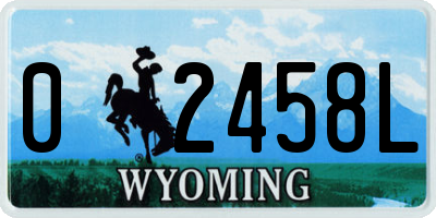 WY license plate 02458L