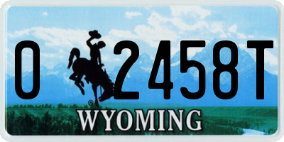 WY license plate 02458T